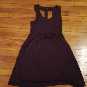 Purple open back cotton dress